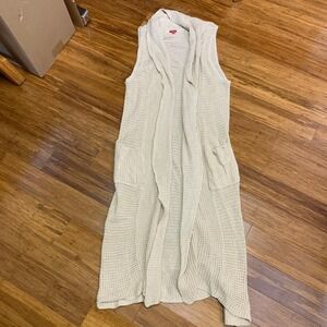 Guess Los Angeles Sleeveless Duster Cardigan Womens Size Large Sweater Vest Long